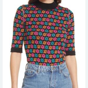 Free People Winter Warmer Floral Sweater Bodysuit Size S